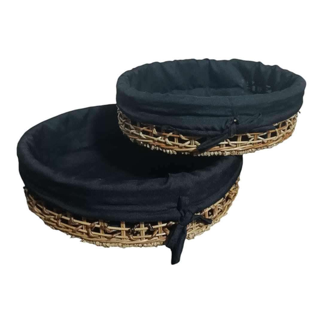 Round Tray S/2 Mesh with Lining | Our Market