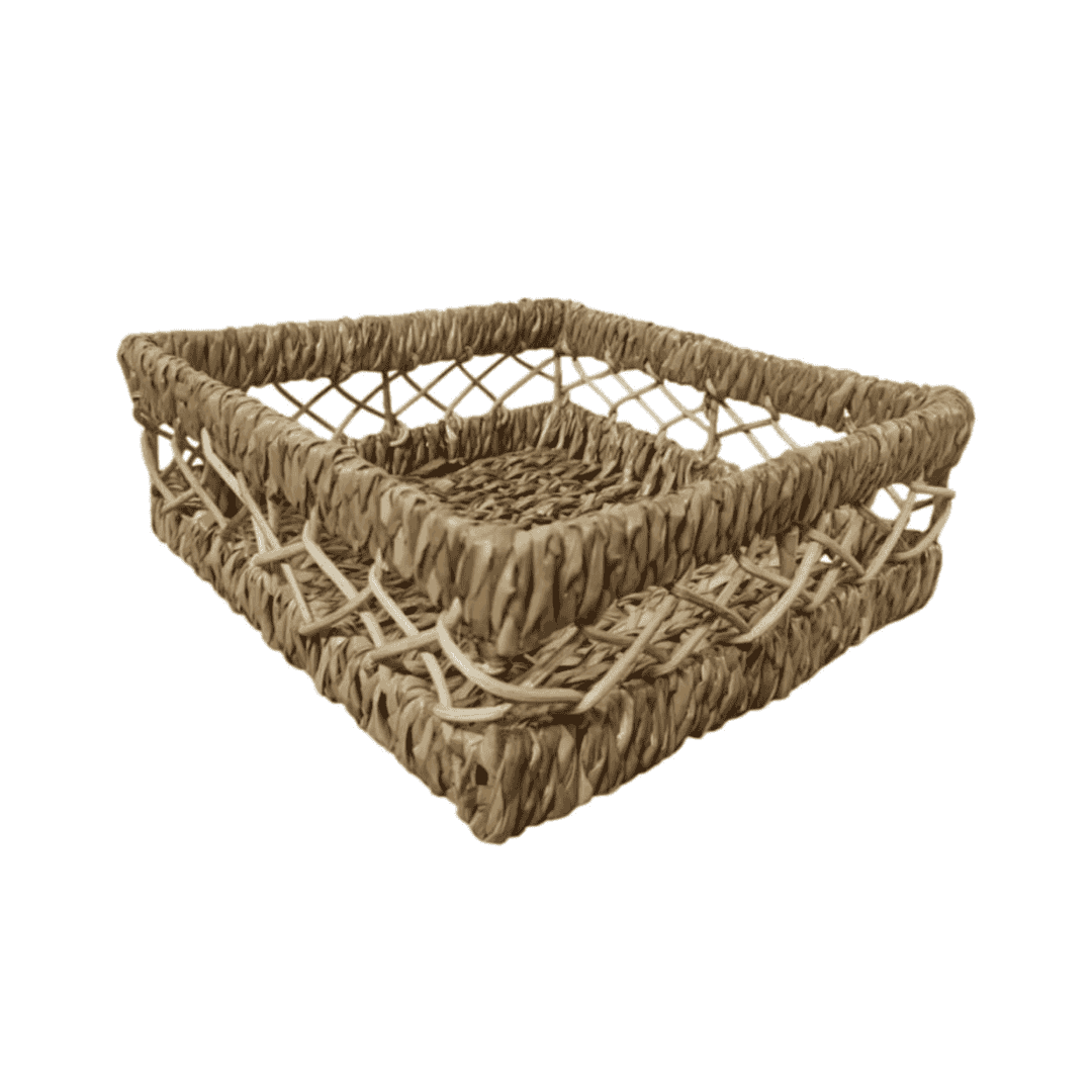Square Tray – Braided Bangkuang with X Design Wicker