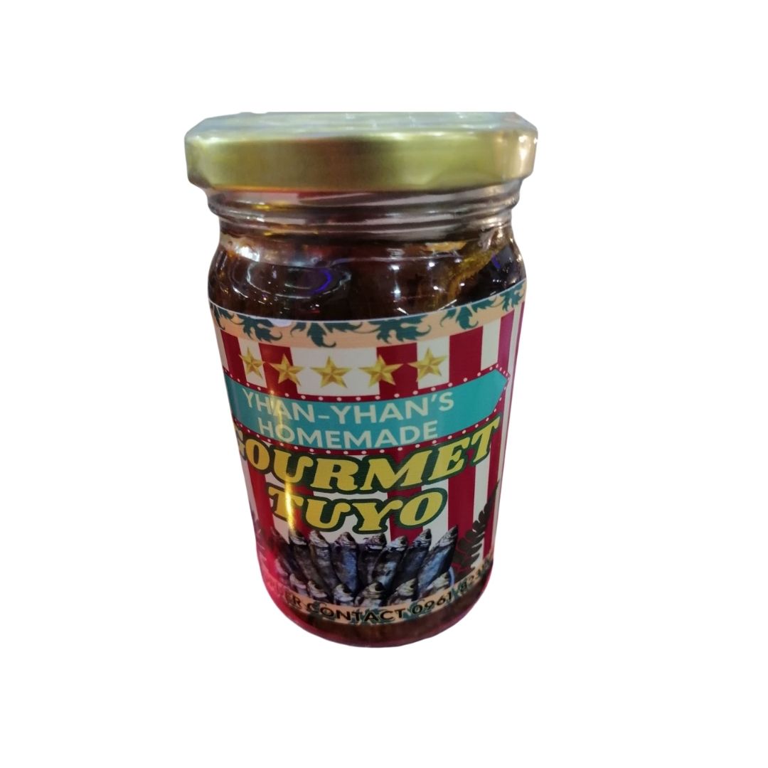 Yan-Yan's Homemade Products 220 ml Gourmet Tuyo in Olive Oil in a sealed glass bottle