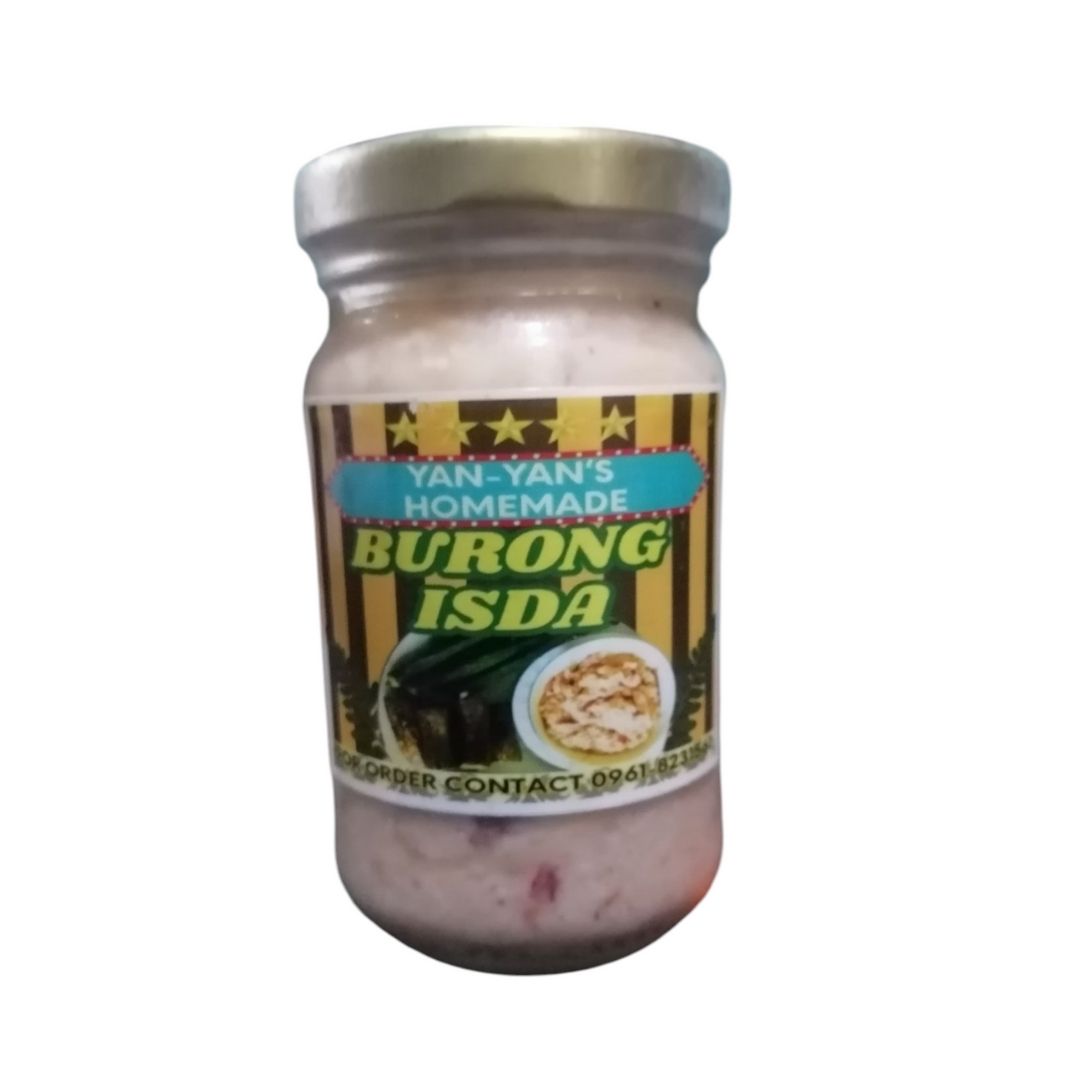Yan-Yan's Homemade Products 220 ml Burong Isda in a glass bottle packaging