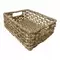 rectangular woven basket tray with hollow handles and thick fibers