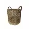 cylinder woven basket with handles and thick fibers