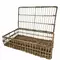 rectangular woven basket tray with lid and hollow handles
